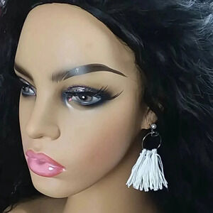 Long Luxurious Lashes and White Tassel Earrings